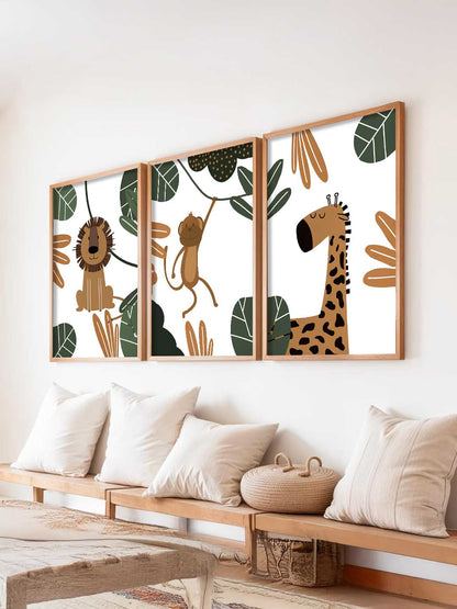 Safari Animals Wall Art Paintings for Living Room Bedroom