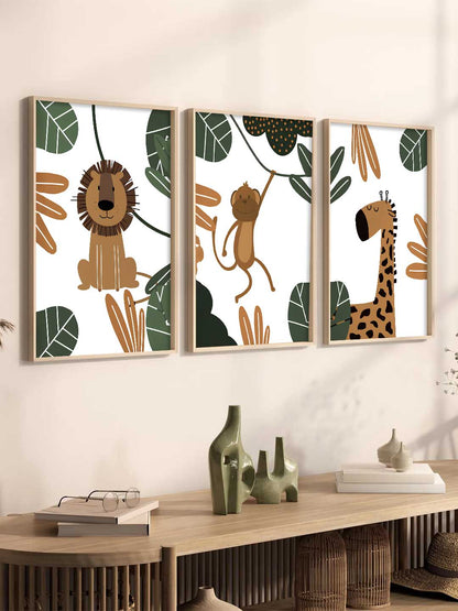 Safari Animals Wall Art Paintings for Living Room Bedroom