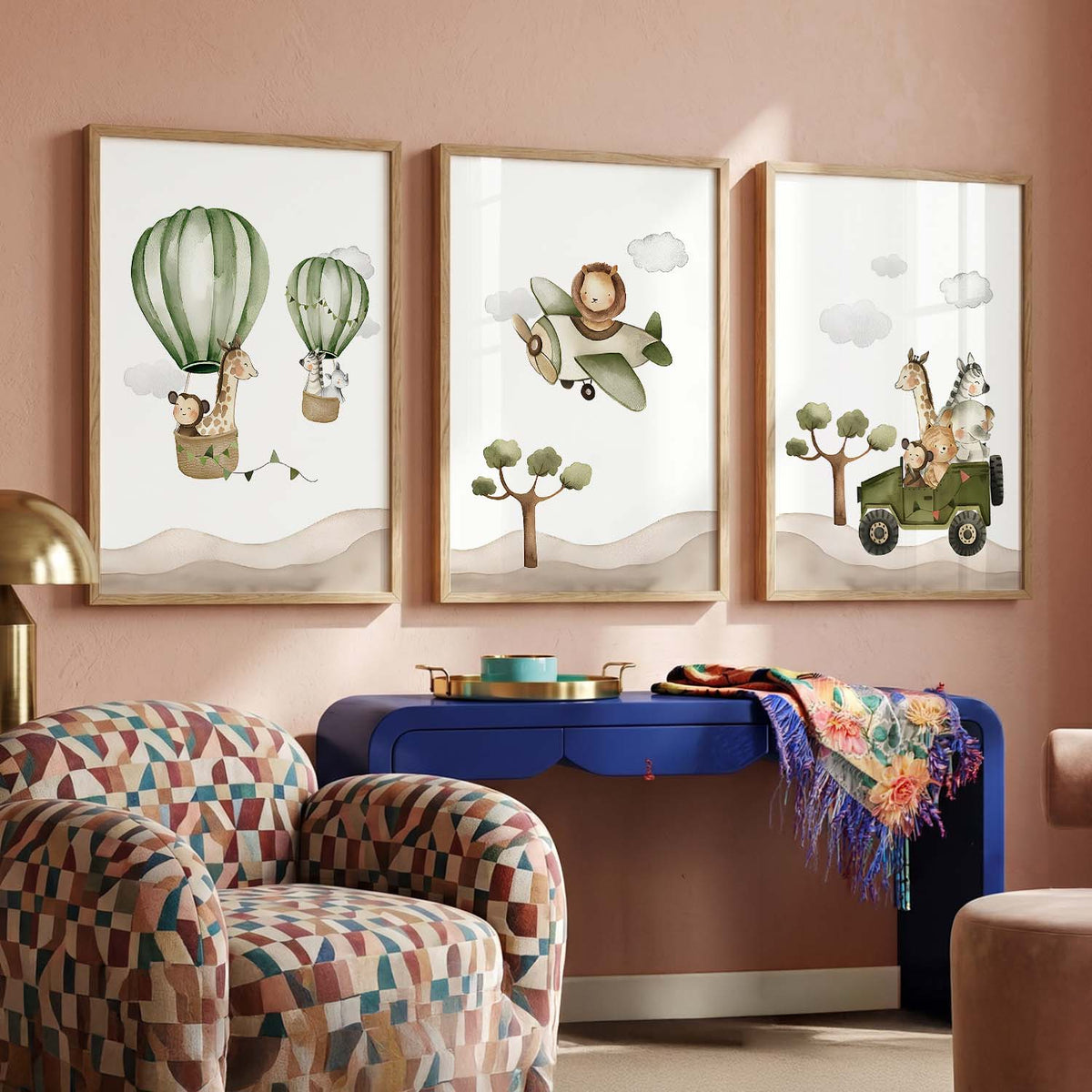 Safari Animals Wall Art Paintings for Living Room Bedroom