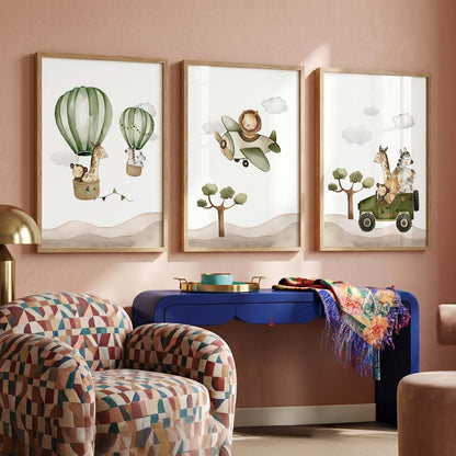 Safari Animals Wall Art Paintings for Living Room Bedroom