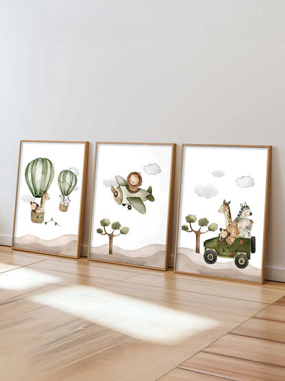 Safari Animals Wall Art Paintings for Living Room Bedroom