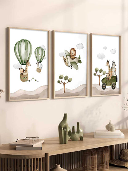 Safari Animals Wall Art Paintings for Living Room Bedroom