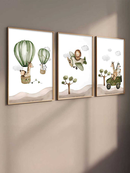 Safari Animals Wall Art Paintings for Living Room Bedroom