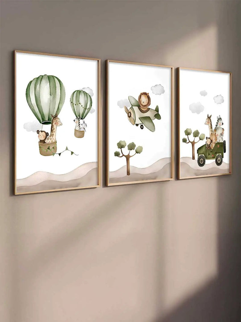 Safari Animals Wall Art Paintings for Living Room Bedroom