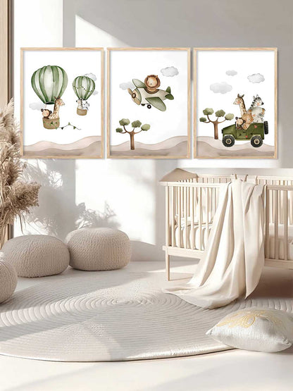 Safari Animals Wall Art Paintings for Living Room Bedroom