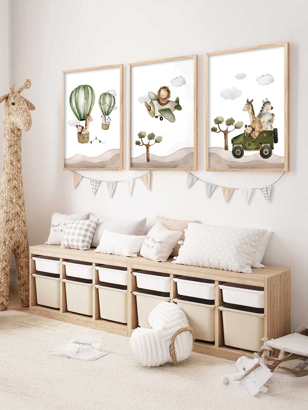 Safari Animals Wall Art Paintings for Living Room Bedroom