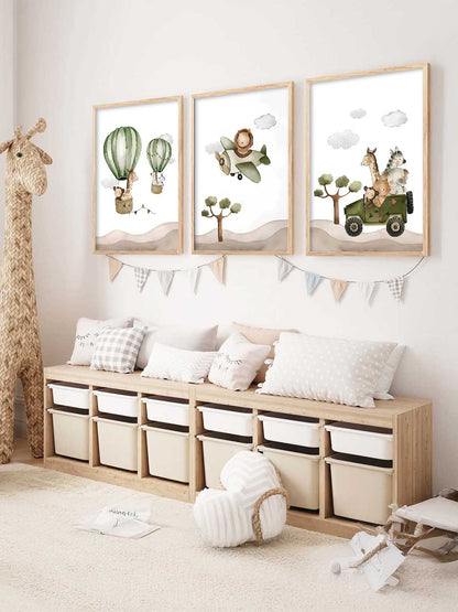 Safari Animals Wall Art Paintings for Living Room Bedroom
