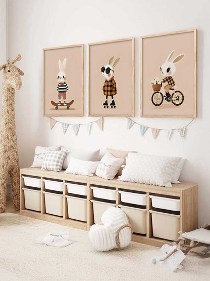 Cartoon Rabbit Wall Art Paintings for Living Room Bedroom