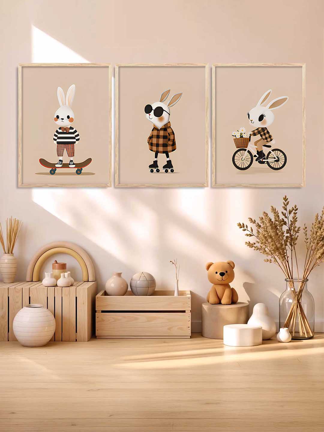 Cartoon Rabbit Wall Art Paintings for Living Room Bedroom