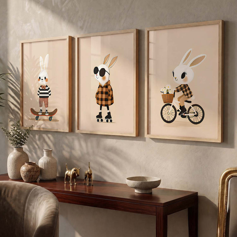 Cartoon Rabbit Wall Art Paintings for Living Room Bedroom