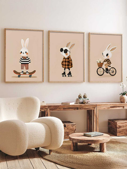 Cartoon Rabbit Wall Art Paintings for Living Room Bedroom