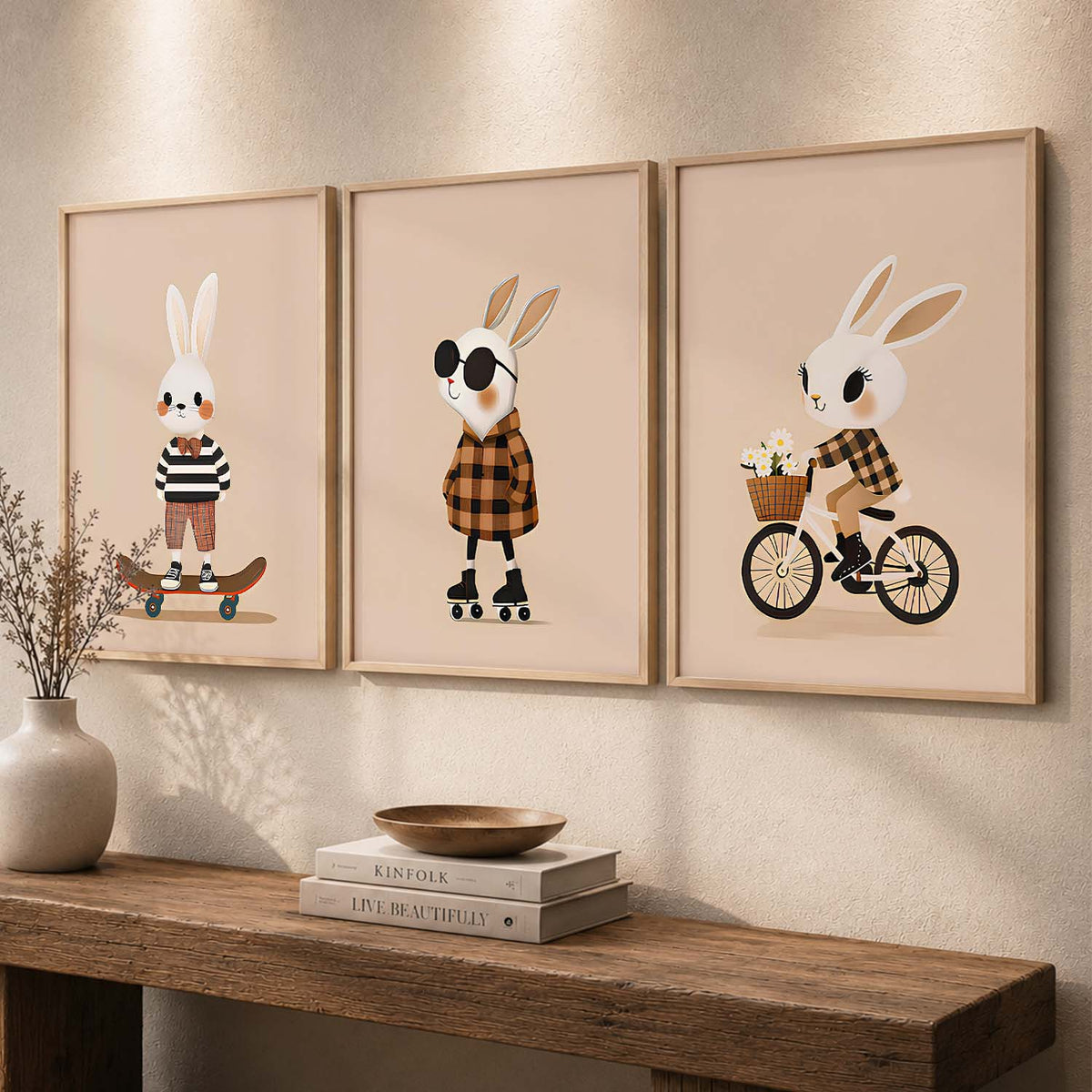 Cartoon Rabbit Wall Art Paintings for Living Room Bedroom