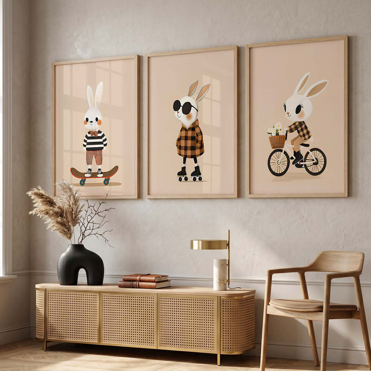 Cartoon Rabbit Wall Art Paintings for Living Room Bedroom