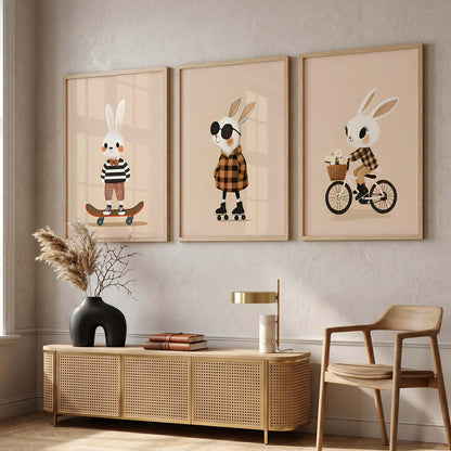 Cartoon Rabbit Wall Art Paintings for Living Room Bedroom
