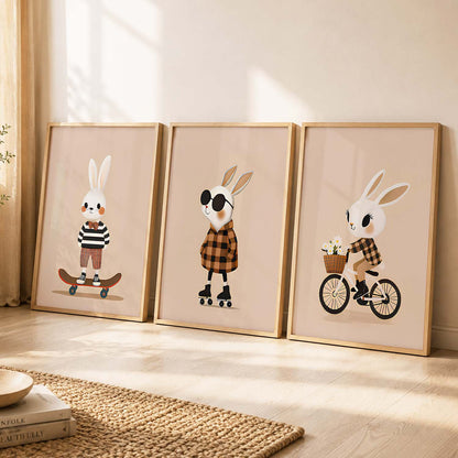Cartoon Rabbit Wall Art Paintings for Living Room Bedroom
