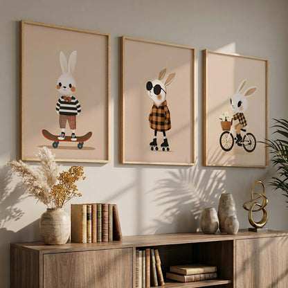 Cartoon Rabbit Wall Art Paintings for Living Room Bedroom