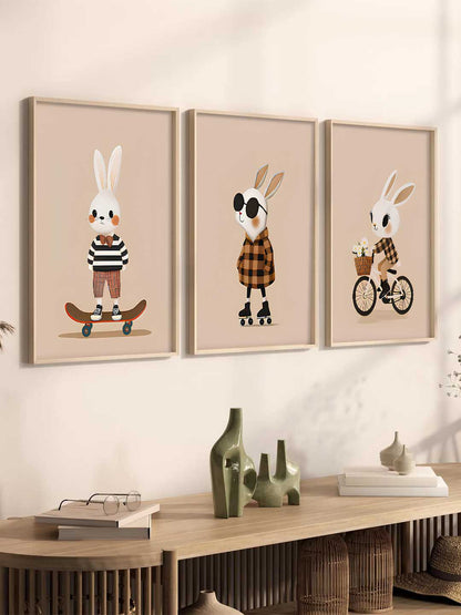 Cartoon Rabbit Wall Art Paintings for Living Room Bedroom