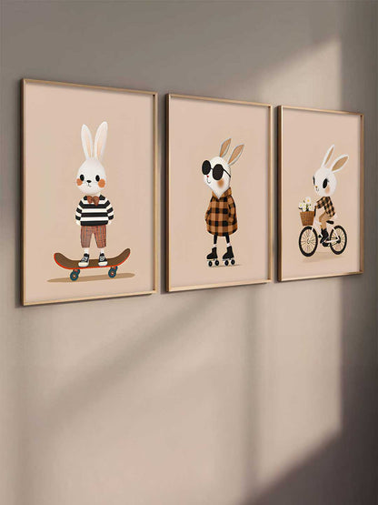 Cartoon Rabbit Wall Art Paintings for Living Room Bedroom