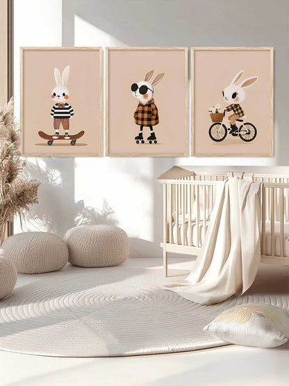Cartoon Rabbit Wall Art Paintings for Living Room Bedroom