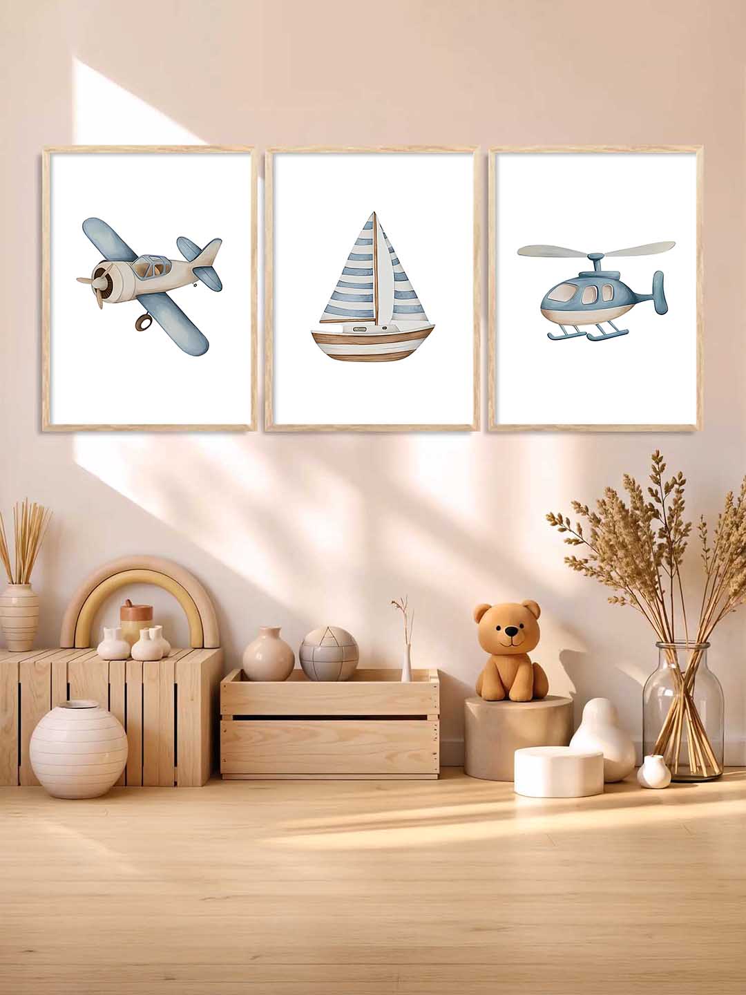 Airplane Boat Helicopter Wall Art Paintings for Living Room Bedroom