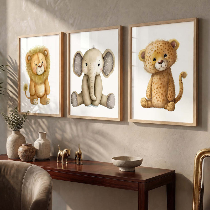 Safari Animals Wall Art Paintings for Living Room Bedroom