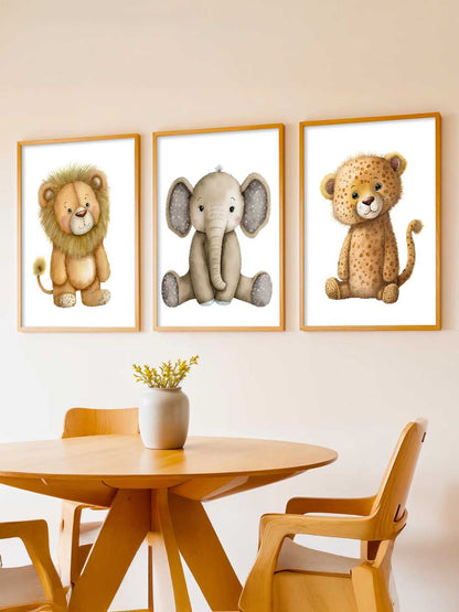 Safari Animals Wall Art Paintings for Living Room Bedroom