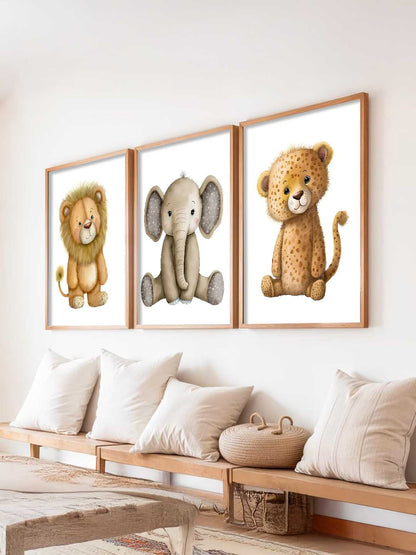 Safari Animals Wall Art Paintings for Living Room Bedroom