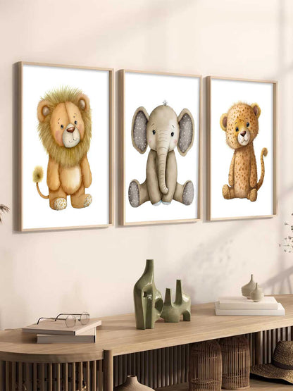 Safari Animals Wall Art Paintings for Living Room Bedroom