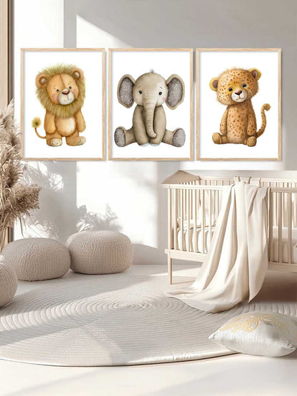 Safari Animals Wall Art Paintings for Living Room Bedroom