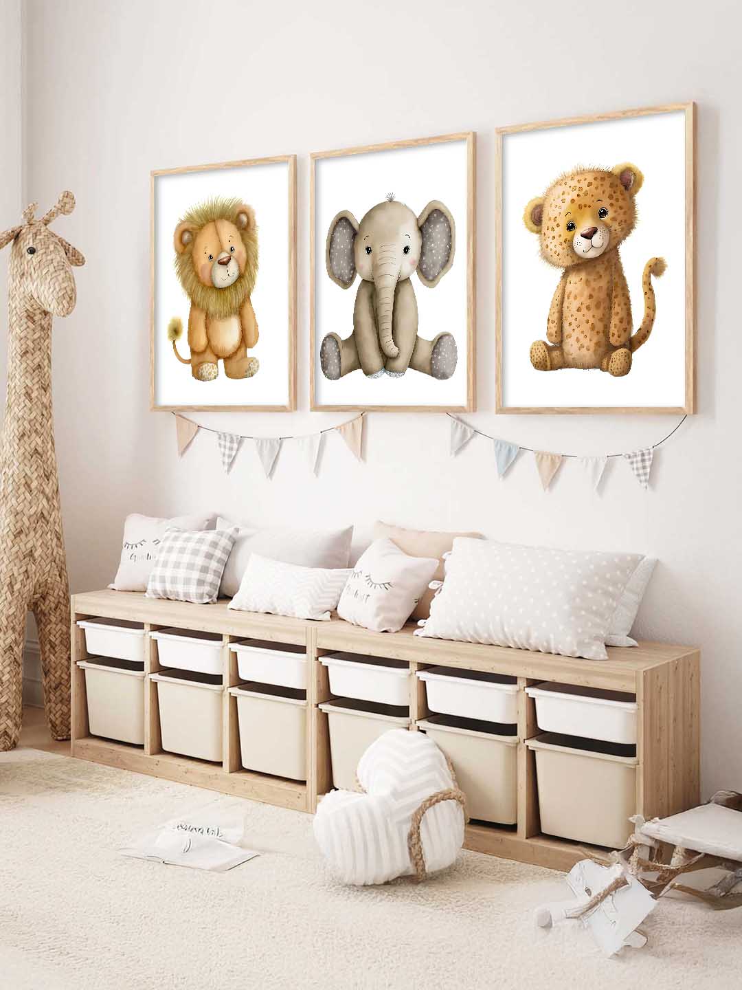Safari Animals Wall Art Paintings for Living Room Bedroom