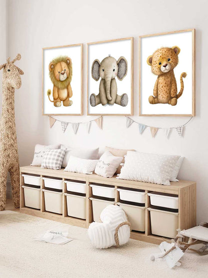 Safari Animals Wall Art Paintings for Living Room Bedroom
