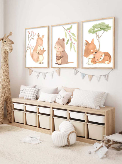 Forest Animals Wall Art Paintings for Living Room Bedroom