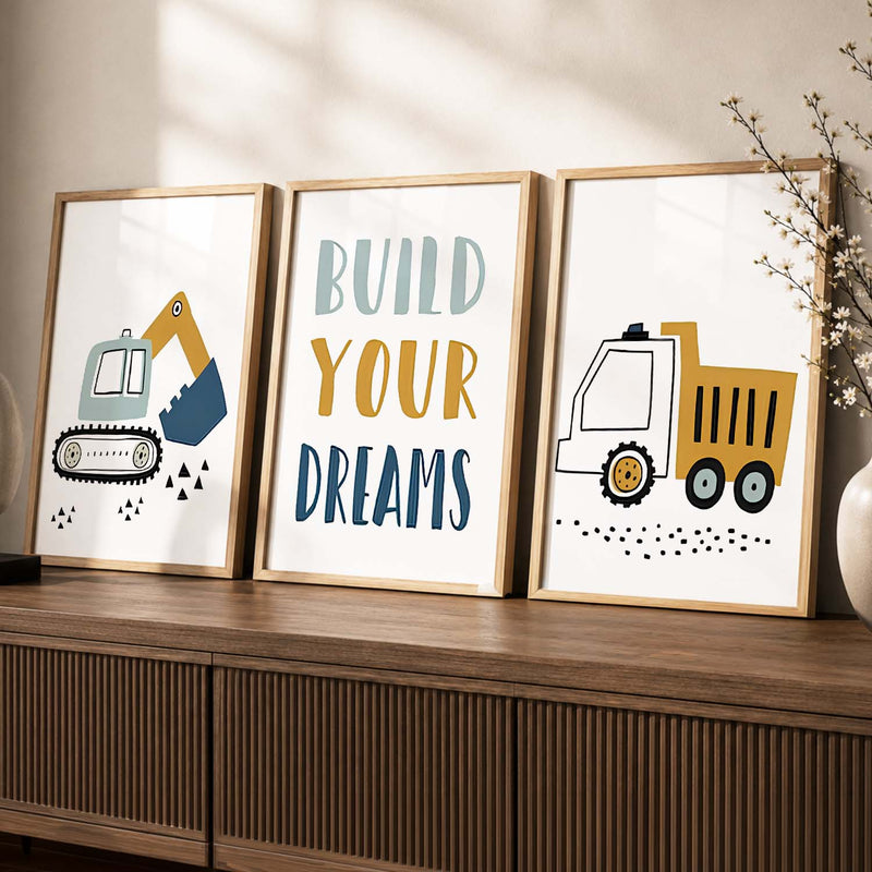 Bold Typography Motivational Quotes Wall Art Set of 3 Framed Prints for Living Room