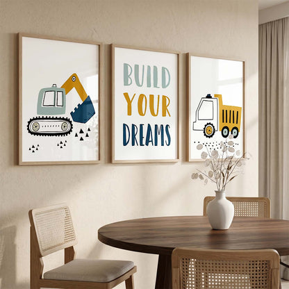 Bold Typography Motivational Quotes Wall Art Set of 3 Framed Prints for Living Room