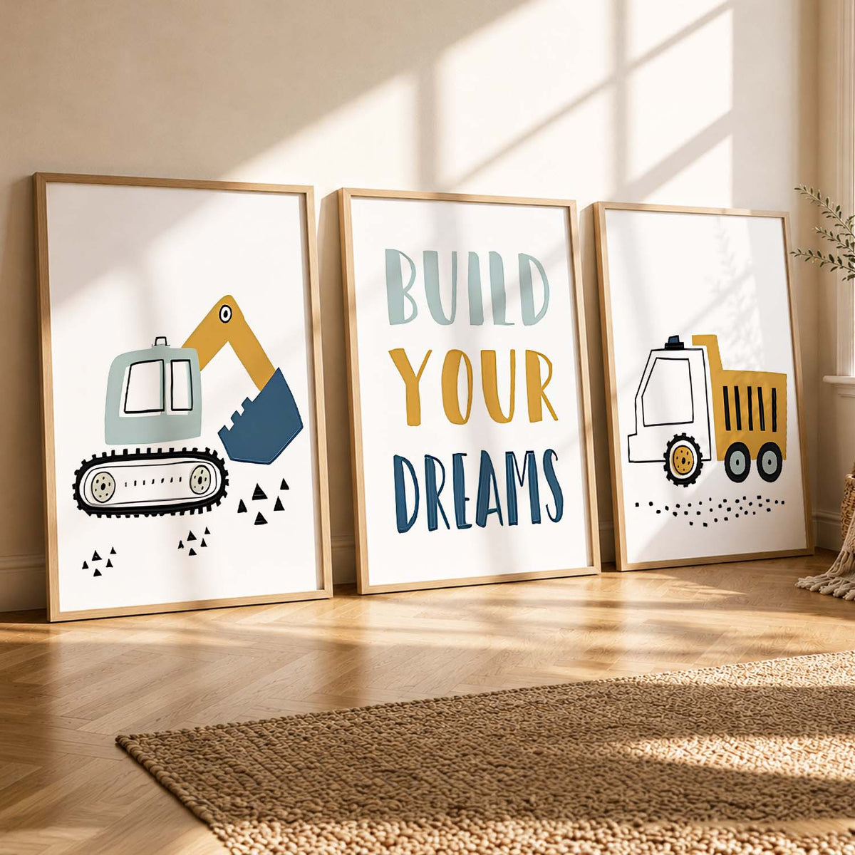 Bold Typography Motivational Quotes Wall Art Set of 3 Framed Prints for Living Room