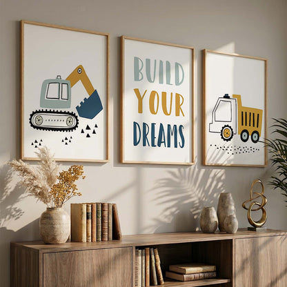 Bold Typography Motivational Quotes Wall Art Set of 3 Framed Prints for Living Room