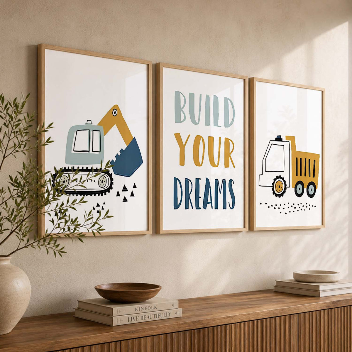 Bold Typography Motivational Quotes Wall Art Set of 3 Framed Prints for Living Room
