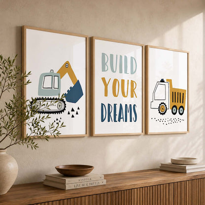 Bold Typography Motivational Quotes Wall Art Set of 3 Framed Prints for Living Room