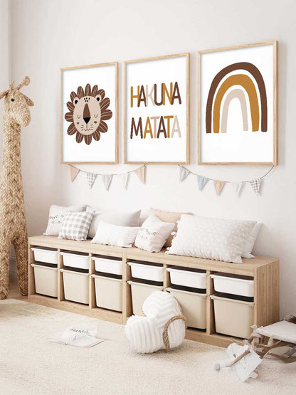 Hakuna Matata Boho Wall Art Paintings for Living Room Bedroom