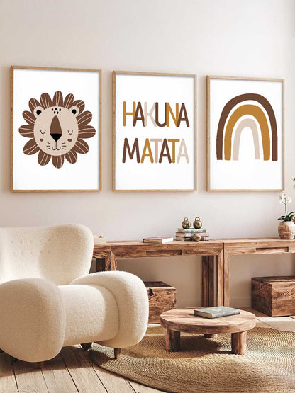 Hakuna Matata Boho Wall Art Paintings for Living Room Bedroom