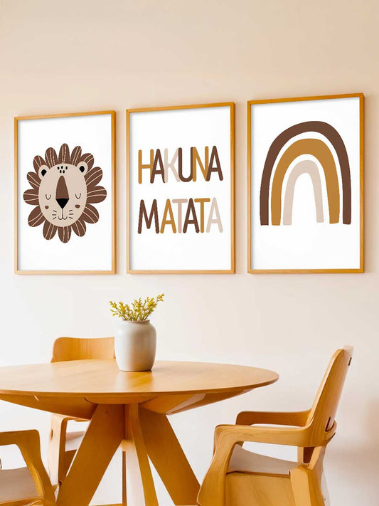 Hakuna Matata Boho Wall Art Paintings for Living Room Bedroom