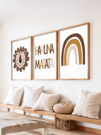 Hakuna Matata Boho Wall Art Paintings for Living Room Bedroom