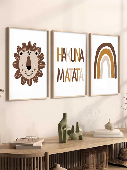Hakuna Matata Boho Wall Art Paintings for Living Room Bedroom