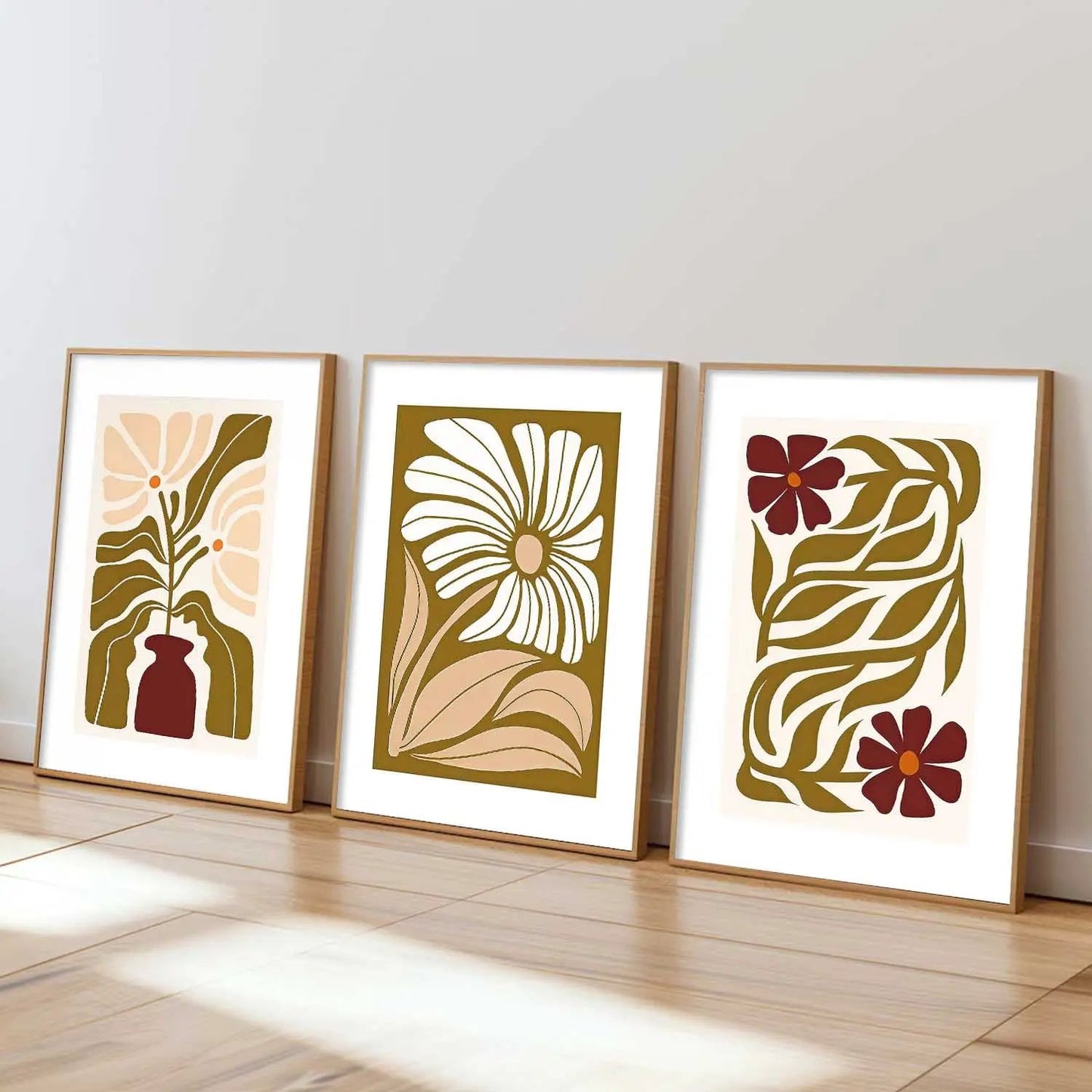 Boho Framed Wall Art Prints | Set of 3 | Home Decor