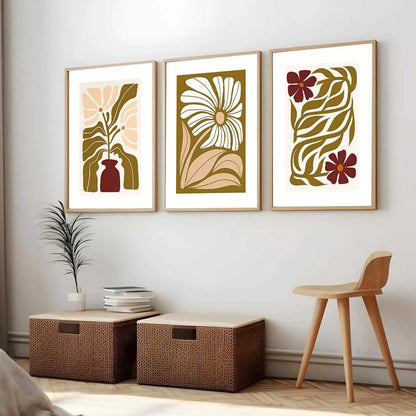 Boho Framed Wall Art Prints | Set of 3 | Home Decor