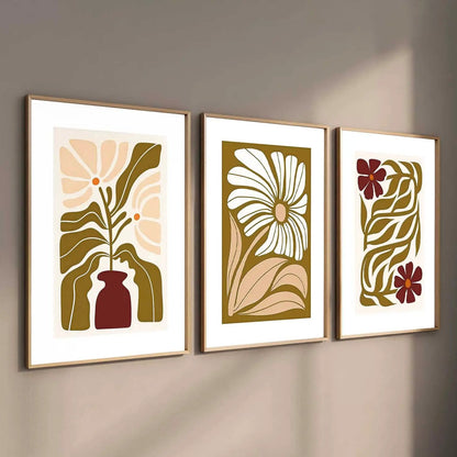 Boho Framed Wall Art Prints | Set of 3 | Home Decor