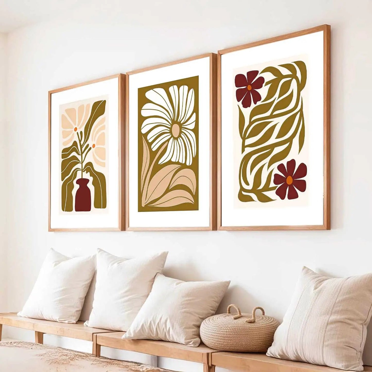 Boho Framed Wall Art Prints | Set of 3 | Home Decor