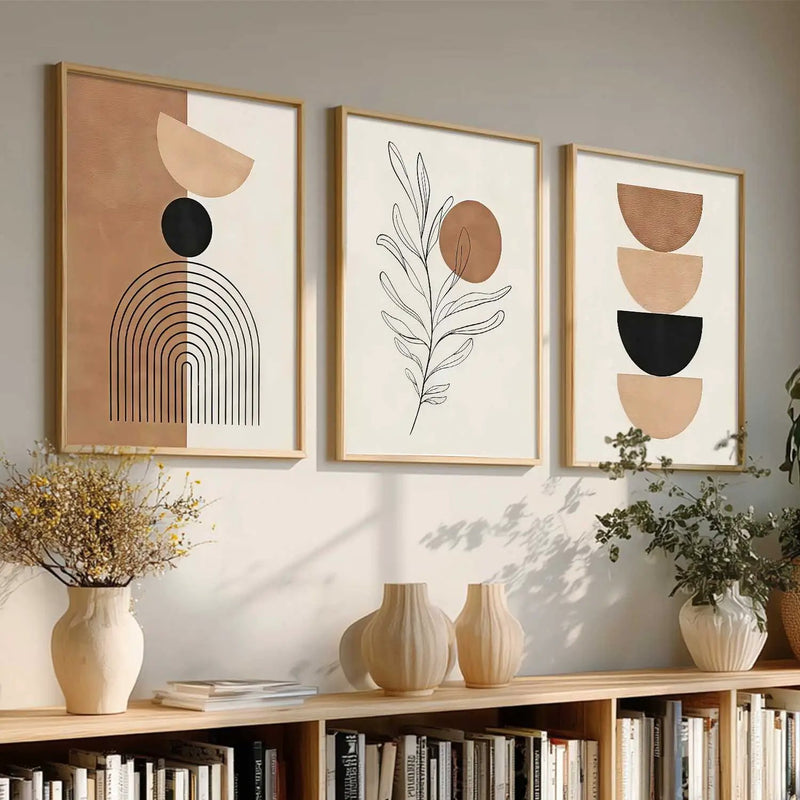 Boho Framed Wall Art Prints | Set of 3 | Home Decor