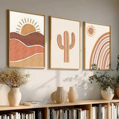 Boho Framed Wall Art Prints | Set of 3 | Home Decor