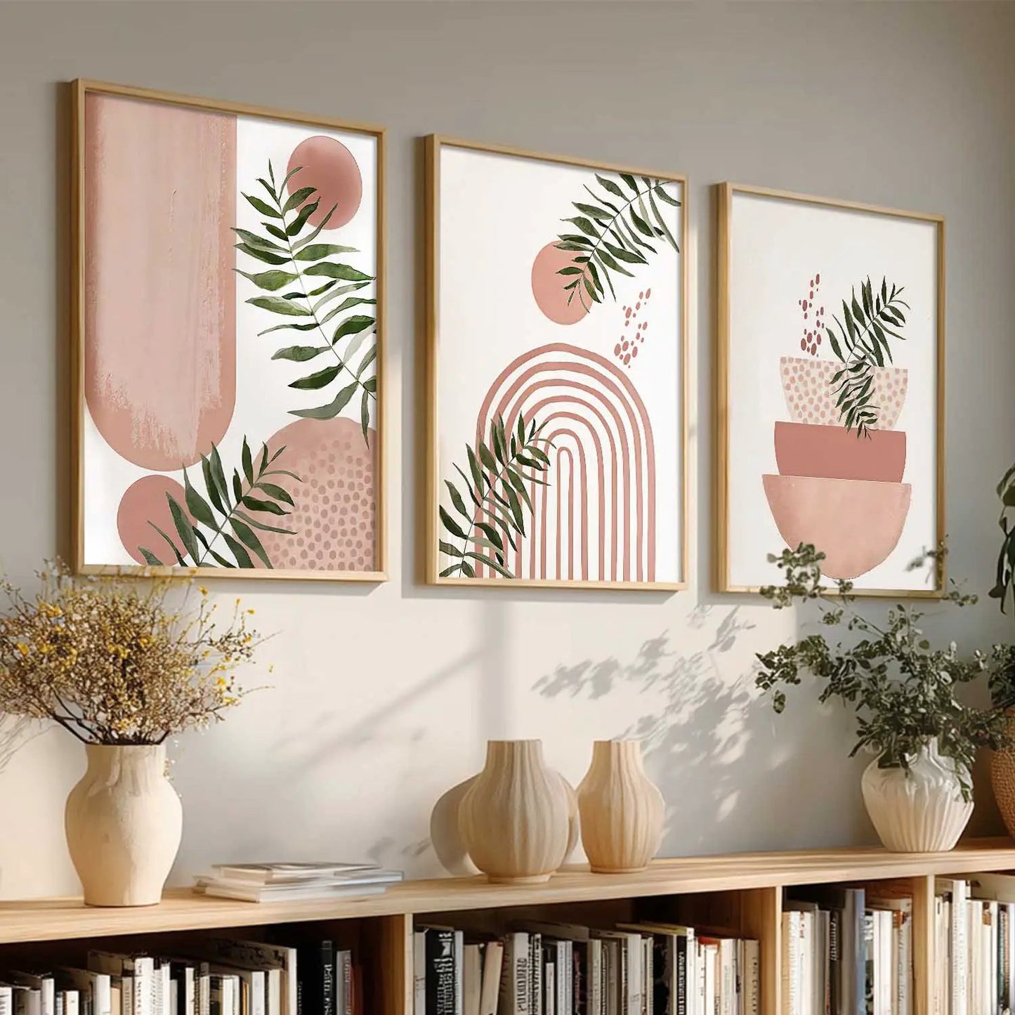 Boho Framed Wall Art Prints | Set of 3 | Home Decor